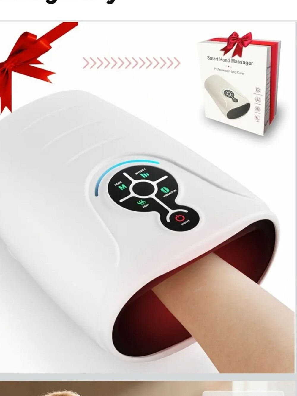 NIB AERLANG Hand Massager with Heat and Compression Machine Hot Warm Wireless